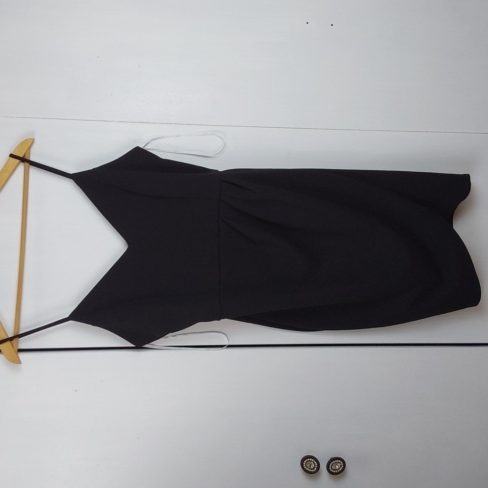 Lulus Black Strappy Elegant Wrap front Mini Dress Cocktails party Dance Sz.XL